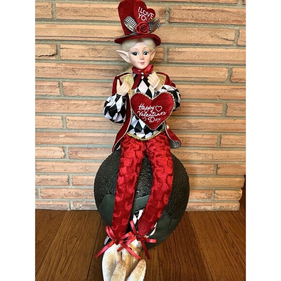 Large Cynthia Rowley Elf Fairy Shelf Sitter W/ Happy Valentines Day Heart Love - Picture 1 of 8